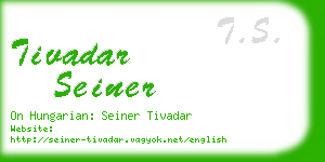 tivadar seiner business card